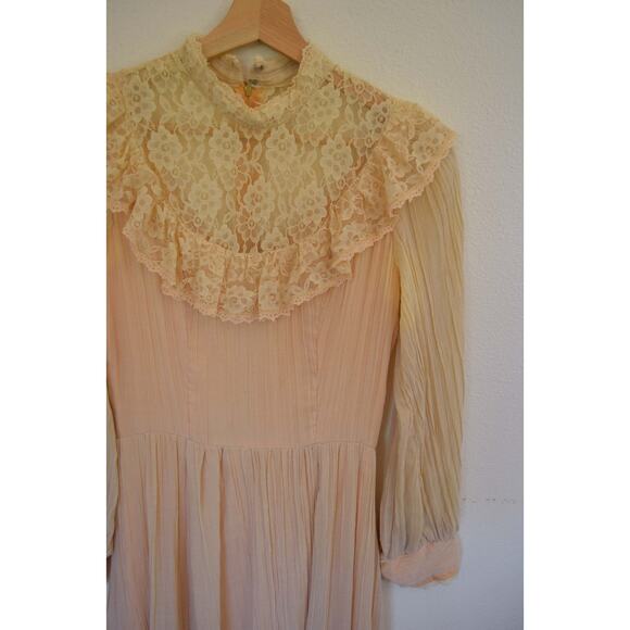 Vintage Victorian Boho Long Sleeve Dress Size Small - Picture 6 of 8